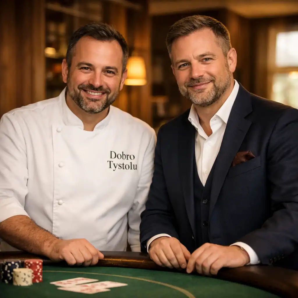 Zakladatelé Dobro Tystolu Jan Novák a Petr Svoboda v elegantním interiéru restaurace